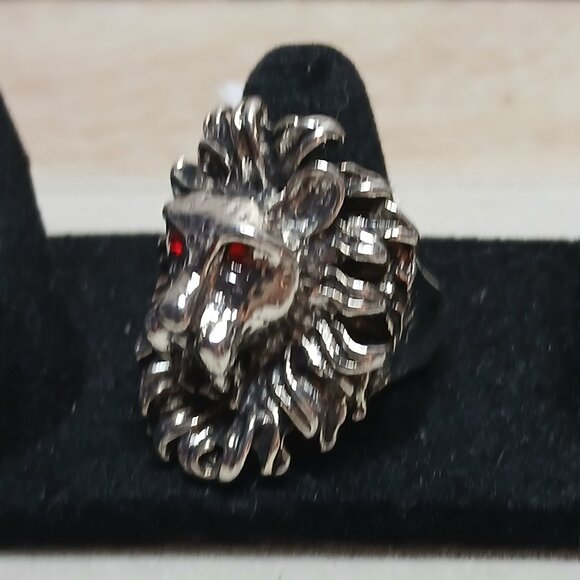 NWOT Fashion Jewelry Silver Tone Lion Head Men's Ring Size 10 #11 - Picture 7 of 14